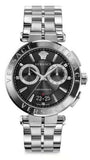 Versace Aion Chronograph Black Dial Silver Steel Strap Watch for Men - VBR080017 Authentic Buy Shop Now