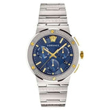 Versace Greca Quartz Blue Dial Silver Steel Strap Watch For Men - VEZ900221 Authentic Buy Shop Now
