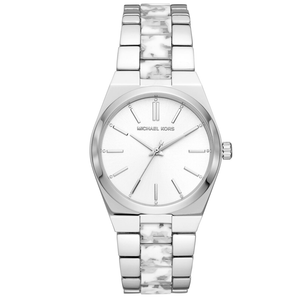 Michael Kors Channing Quartz White Dial Two Tone Steel Strap Watch For Women - MK6649 Authentic Buy Shop Now