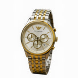 Emporio Armani Classic White Dial Two Tone Steel Strap Watch for Men - AR11603 Authentic Buy Shop Now