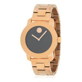 Movado Bold Black Dial Rose Gold Steel Strap Watch for Women - 3600463 Authentic Buy Shop Now