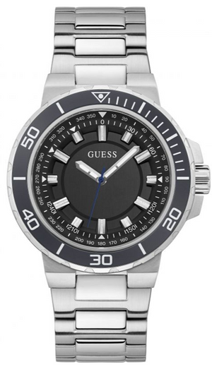 Guess Track Black Dial Silver Steel Strap Watch for Men - GW0426G1 Authentic Buy Shop Now
