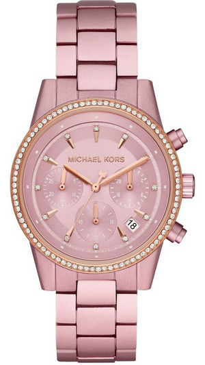 Michael Kors Ritz Chronograph Rose Gold Dial Rose Gold Steel Strap Watch For Women - MK6753 Authentic Buy Shop Now