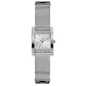 Guess Nouveau Diamonds Silver Dial Silver Mesh Bracelet Watch for Women - W0127L1 Authentic Buy Shop Now