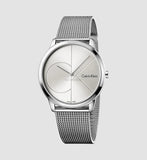 Calvin Klein Minimal Silver Dial Silver Mesh Bracelet Watch for Men - K3M2112Z Authentic Buy Shop Now