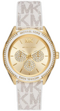 Michael Kors Jessa Multifunction Gold Dial White Leather Strap Watch For Women - MK7204 Authentic Buy Shop Now