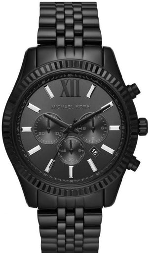 Michael Kors Lexington Chronograph Black Dial Black Steel Strap Watch For Men - MK8591 Authentic Buy Shop Now
