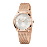 Calvin Klein Minimal White Dial Rose Gold Mesh Bracelet Watch for Men - K3M21626 Authentic Buy Shop Now