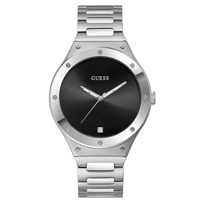 Guess Scope Black Dial Silver Steel Strap Watch for Men - GW0427G1 Authentic Buy Shop Now