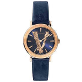 Versace Virtus Quartz Blue Dial Blue Leather Strap Watch for Women - VEHC00419 Authentic Buy Shop Now