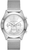 Michael Kors Slim Runway Chronograph Silver Dial Silver Mesh Bracelet Watch For Men - MK9059 Authentic Buy Shop Now