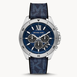 Michael Kors Brecken Chronograph Blue Dial Blue Rubber Strap Watch For Men - MK8923 Authentic Buy Shop Now
