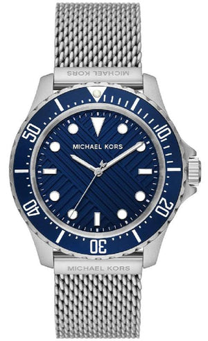 Michael Kors Everest Quartz Blue Dial Silver Mesh Bracelet Watch For Men - MK9082 Authentic Buy Shop Now