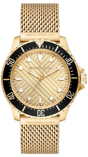 Michael Kors Everest Chronograph Gold Dial Gold Mesh Strap Watch For Men - MK9083 Authentic Buy Shop Now