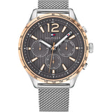 Tommy Hilfiger Gavin Chronograph Quartz Grey Dial Silver Mesh Bracelet Watch for Men - 1791466 Authentic Buy Shop Now