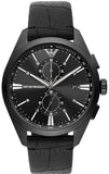 Emporio Armani Claudio Chronograph Black Dial Black Leather Strap Watch For Men - AR11483 Authentic Buy Shop Now