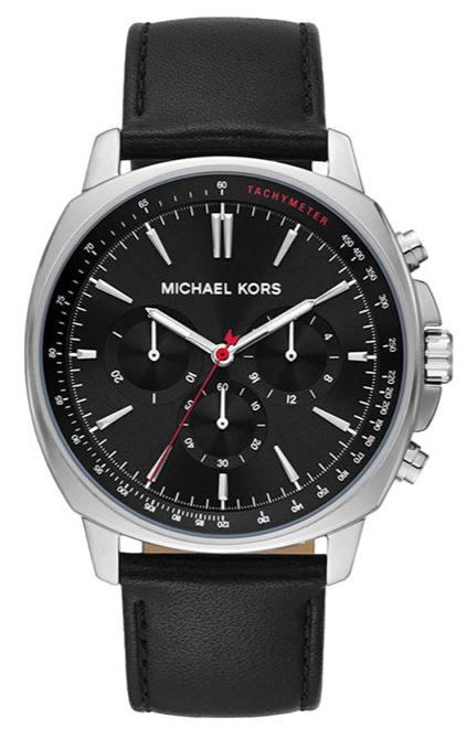 Michael Kors Sullivan Chronograph Black Dial Black Leather Strap Watch For Men - MK8997 Authentic Buy Shop Now