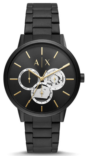 Armani Exchange Cayde Chronograph Black Dial Black Steel Strap Watch for Men - AX2748 Authentic Buy Shop Now