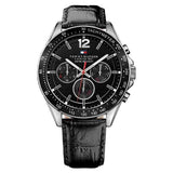 Tommy Hilfiger Luke Quartz Black Dial Black Leather Strap Watch for Men - 1791117 Authentic Buy Shop Now