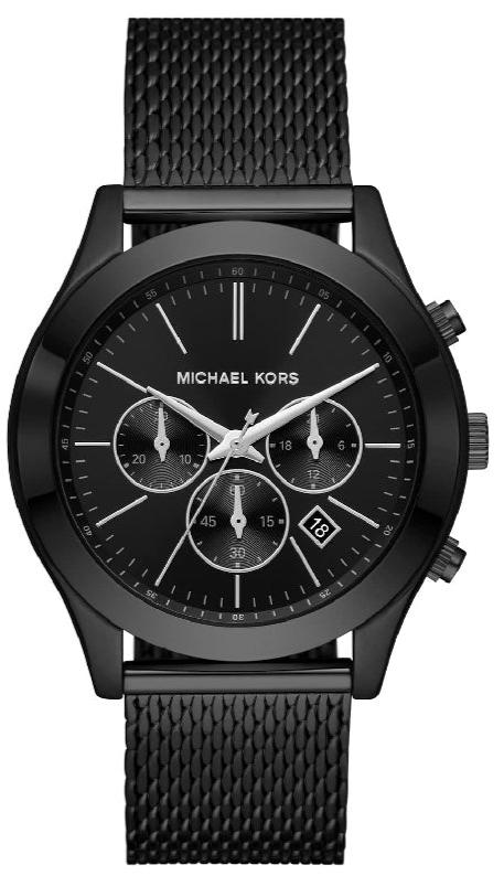Michael Kors Slim Runway Chronograph Black Dial Black Mesh Bracelet Watch For Men - MK9060 Authentic Buy Shop Now