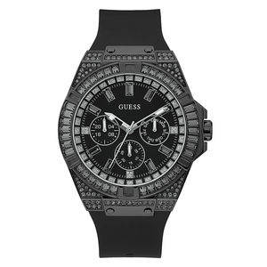 Guess Zeus Multifunction Crystals Black Dial Black Silicone Strap Watch For Men - GW0208G5 Authentic Buy Shop Now