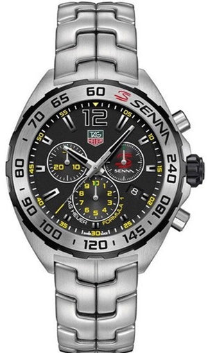 Tag Heuer Formula 1 Senna Limited Edition Chronograph Black Dial Silver Steel Strap Watch for Men - CAZ1013.BA0883 Authentic Buy Shop Now