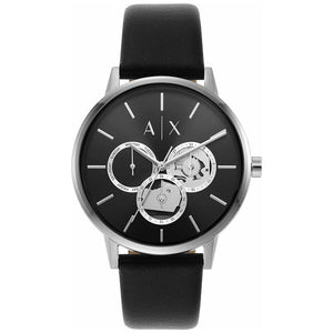 Armani Exchange Cayde Chronograph Black Dial Black Leather Strap Watch for Men - AX2745 Authentic Buy Shop Now