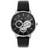 Armani Exchange Cayde Chronograph Black Dial Black Leather Strap Watch for Men - AX2745 Authentic Buy Shop Now