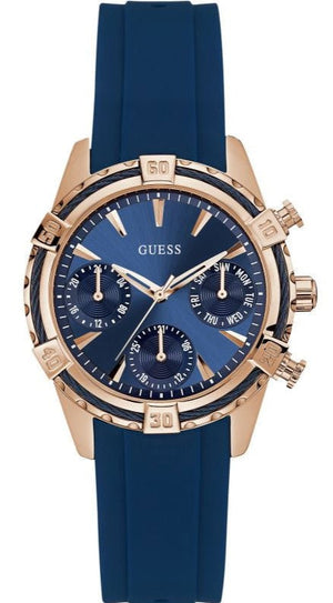 Guess Analog Quartz Blue Dial Blue Rubber Strap Watch For Women - W0562L3 Authentic Buy Shop Now