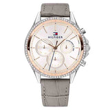 Tommy Hilfiger Ari Diamonds White Dial Grey Leather Strap Watch for Women - 1781980 Authentic Buy Shop Now