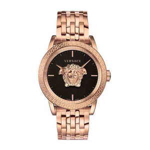 Versace Palazzo Empire Black Dial Rose Gold Steel Strap Watch for Men - VERD00718 Authentic Buy Shop Now