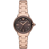 Emporio Armani Mia Quartz Brown Dial Rose Gold Steel Strap Watch For Women - AR11570 Authentic Buy Shop Now