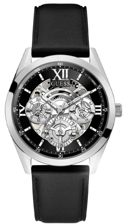 Guess Tailor Multifunction Black Dial Black Leather Strap Watch for Men - GW0389G1 Authentic Buy Shop Now