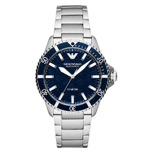 Emporio Armani Meccanico Automatic Blue Dial Silver Steel Strap Watch For Men - AR60059 Authentic Buy Shop Now