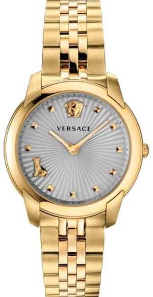 Versace Audrey Quartz Grey Dial Gold Steel Strap Watch for Women - VELR00719 Authentic Buy Shop Now