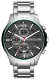 Armani Exchange Hampton Chronograph Black Dial Silver Steel Strap Watch For Men - AX2163 Authentic Buy Shop Now