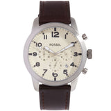 Fossil Pilot Chronograph White Dial Brown Leather Strap Watch for Men - FS5146 Authentic Buy Shop Now