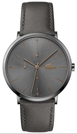 Lacoste Moon Gray Dial Gray Leather Strap Watch for Men - 2011059 Authentic Buy Shop Now