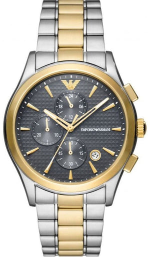 Emporio Armani Paolo Chronograph Grey Dial Two Tone Steel Strap Watch For Men - AR11527 Authentic Buy Shop Now