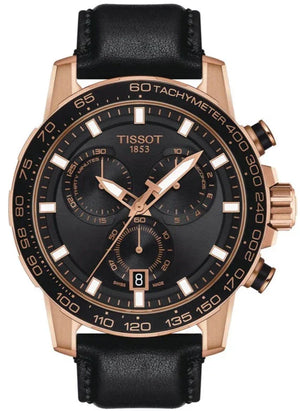 Tissot Supersport Chrono Black Dial Black Leather Strap Watch for Men - T125.617.36.051.00 Authentic Buy Shop Now