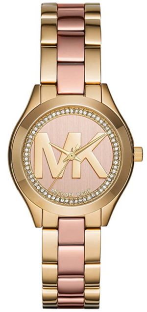 Michael Kors Mini Slim Runway Rose Gold Dial Two Tone Steel Strap Watch for Women - MK3650 Authentic Buy Shop Now