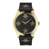 Gucci G-Timeless Black Dial Black Leather Strap Watch For Women - YA1264055 Authentic Buy Shop Now