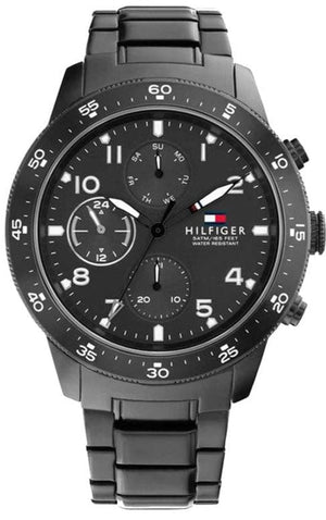 Tommy Hilfiger Jimmy Chronograph Grey Dial Grey Steel Strap Watch For Men - 1791951 Authentic Buy Shop Now