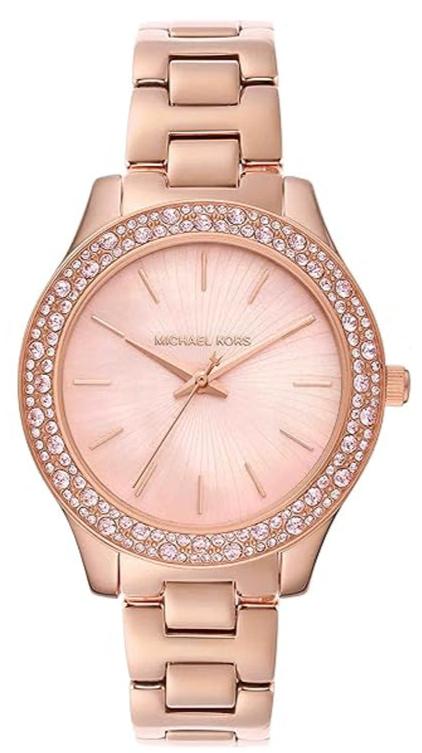 Michael Kors Lilane Quartz Rose Gold Dial Rose Gold Steel Strap Watch For Women - MK1068 Authentic Buy Shop Now