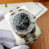 Bulova Crystal Collection Chronograph Black Dial Two Tone Steel Strap Watch for Men - 96C126 Authentic Buy Shop Now