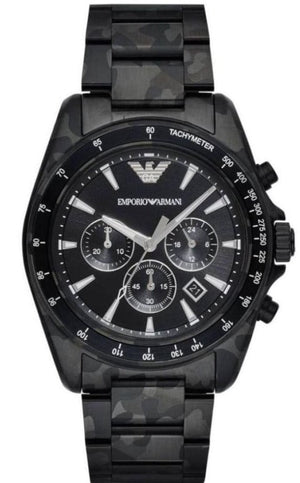 Emporio Armani Sportivo Quartz Black Dial Black Steel Strap Watch For Men - AR11027 Authentic Buy Shop Now