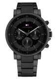 Tommy Hilfiger Tyson Chronograph Black Dial Black Steel Strap Watch For Men - 1710590 Authentic Buy Shop Now