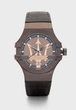 Maserati Potenza Brown Dial Brown Leather Strap Watch For Men - R8851108011 Authentic Buy Shop Now