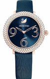 Swarovski Crystal Frost Blue Dial Blue Leather Strap Watch for Women - 5484061 Authentic Buy Shop Now