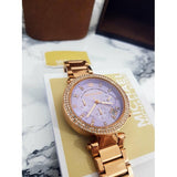 Michael Kors Parker Purple Dial Rose Gold Steel Strap Watch for Women - MK6169 Authentic Buy Shop Now